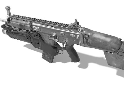 Game Movie Character Using Tactical Assault Rifle With Detailed Military Design 3d model