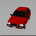 Red Compact Car With Modern Exterior Design Sleek Body And Shiny Finish