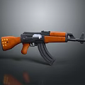Classic Rifle with Wooden Stock Black Barrel and Vintage Metal Design