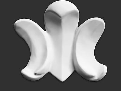 White Decorative Architectural Component With Unique Curved Design And Smooth Surface 3d model