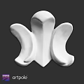 White Decorative Architectural Component With Unique Curved Design And Smooth Surface
