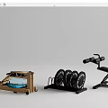 Complete Home Sports Equipment Set With Barbell Treadmill Rower Dumbbell Rack And Bench