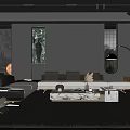 Modern Living Room Interior With Black Walls Light Sofa Marble Coffee Table And Pendant Lights