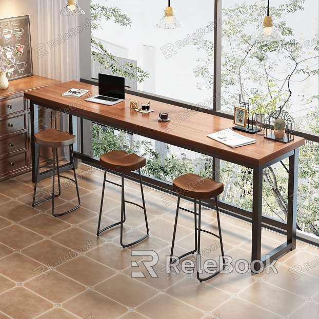 Long table bar desk computer table and chair combination model