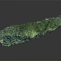 Lush Green Mountain Forest With Nestled Buildings And Dense Vegetation Aerial View