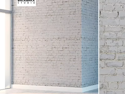 Textured White Brick Wall For Modern Interior Decoration And Design 3d model