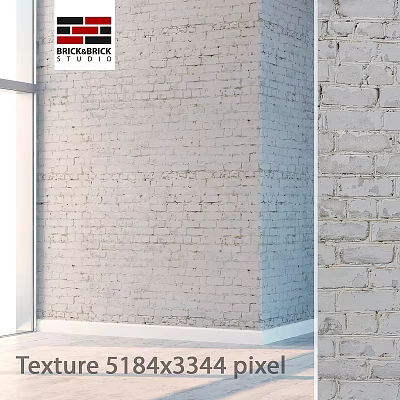 Textured White Brick Wall For Modern Interior Decoration And Design 3d model