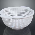 White Plastic Colander With Hollow Design For Kitchen Food Strain