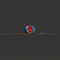 Red White Blue Sports Equipment Ball With Star And Moon Patterns On Sandy Ground