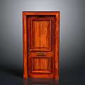 Traditional Wooden Door With Natural Wood Grain And Golden Handle Design