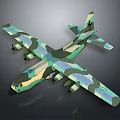 Military Camouflage Aerospace Transport Aircraft With Multi Engines And Large Wings