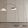 Modern Arched Floor Lamps With White Shade And Metal Round Base