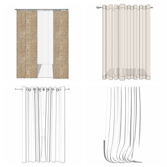 Modern Curtain Combination 3d model