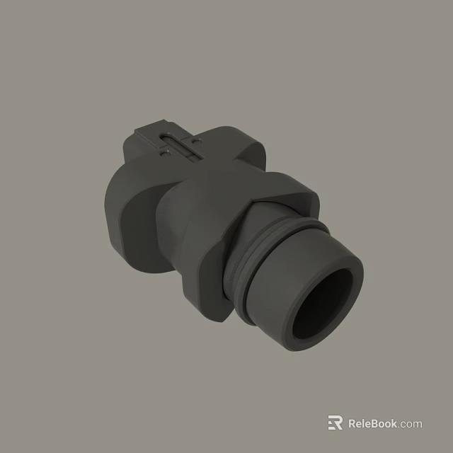 Black Industrial Plastic Connector Fitting With Threaded End And Secure Design 3d model 
