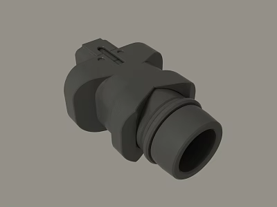 Black Industrial Plastic Connector Fitting With Threaded End And Secure Design 3d model