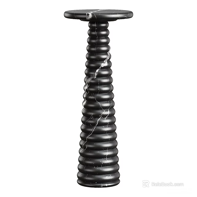 Black Spiral Design Side Table with Modern Contemporary Style and Smooth Surface 3d model