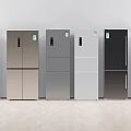 Modern Refrigerator Collection With Various Styles And Colors Displayed Side By Side 3d model