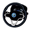BMW Steering Wheel With Modern Design Blue Accents Control Buttons And Dashboard