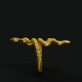 Elegant Golden Snake Shaped Ring with Intricate Design for Luxury Jewelry Collection
