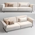 Modern double sofa multiplayer sofa 3d model