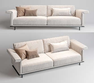 Modern double sofa multiplayer sofa 3d model