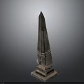 Tall Stone Obelisk Structure With Square Base And Textured Surface 3d model