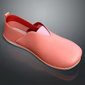 Pink Leather Slip On Shoes With Red Lining White Sole Simple Casual Daily Wear Design