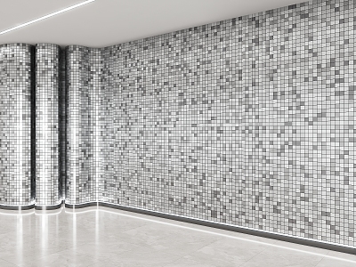 Metal Mosaic Wall Panel Metal Mosaic Background Wall Gradient Metal Mosaic Grey Metal Mosaic 3d model