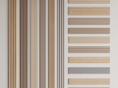 Modern Wall Panels With Various Wood Grain Colors Vertical And Horizontal Strips 3d model