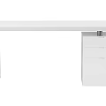 White Modern Home Office Desk With Simple Structure And Drawer Cabinet