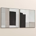 Large abstract neutral mural C 440 3d model