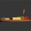 Wooden Cheese Platter With Various Cheeses Slices Blocks Holey Cheese And Knife