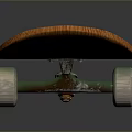 Black Skateboard With Orange Edge Red Grip Dots And Smooth Rolling Wheels