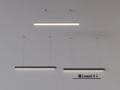 Modern Stylish Hanging Pendant Lights With Linear Design By Minotti 3d model