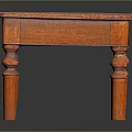 Vintage Wooden Small Table With Carved Legs And Square Solid Wood Top
