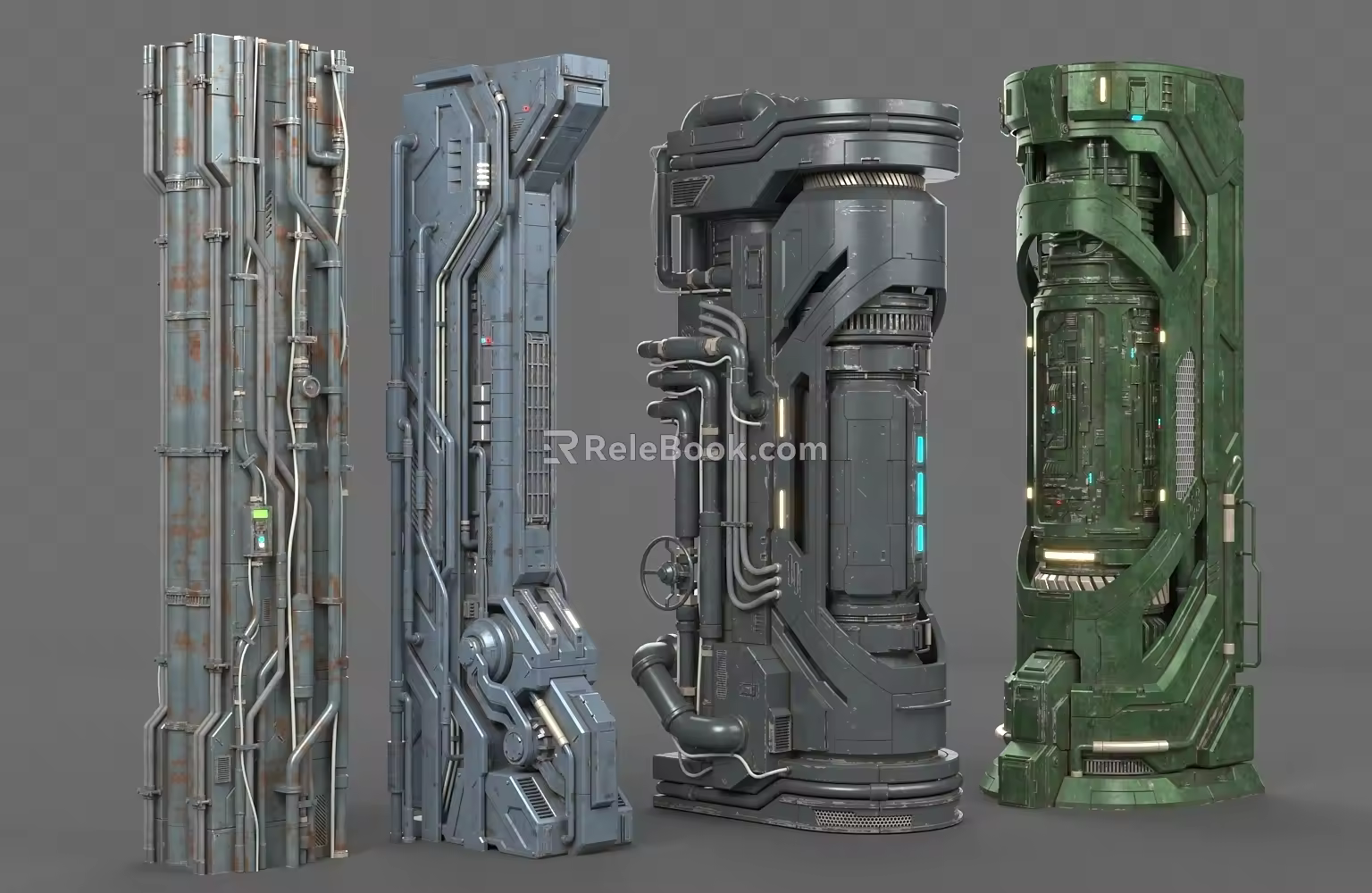 Science fiction battery mechanical parts machine hard surface energy component cyberpunk 3d model