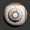 BB-8 Robot Character With White And Orange Spherical Design And Dome Head