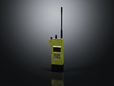 Yellow Doorbell Featuring Antenna Buttons Display Screen And Modern Design 3d model