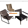 Modern Leisure Chairs With Leather Upholstery And Sleek Metal Frame Design