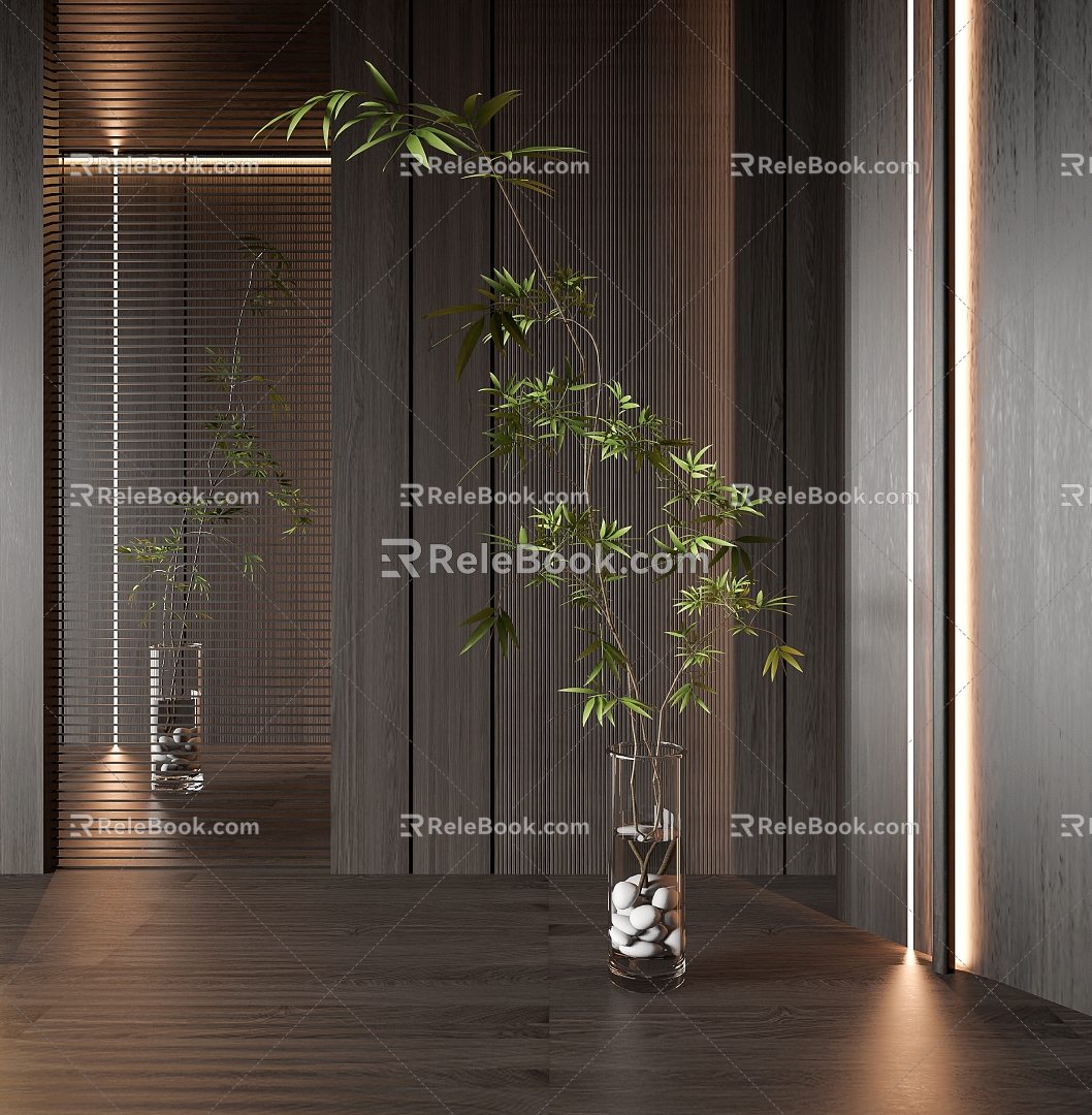 Modern Green Plant Vase Aquatic Plant Vase 3d model