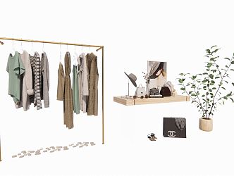 Modern Clothes Hanger Clothing Store Display Rack Clothing 3d model