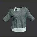 Gray Off Shoulder Short Sleeve Top For Daily Casual Wear