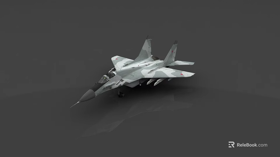 Modern Military Fighter Jet with Weapon Attachments Gray Color and Sleek Design 3d model 