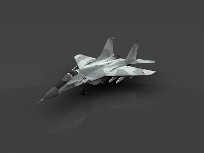 Modern Military Fighter Jet with Weapon Attachments Gray Color and Sleek Design 3d model