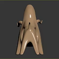 Decorative Ornament Set Golden Bull Shaped Abstract Design With Circular Hollow Details