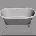 Modern White Bathtub With Silver Legs In Sleek Minimalist Bathroom Design