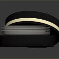 Modern Ceiling Light With Black Cover White Illuminated Surface And Gold Trim