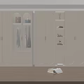 Modern White Wardrobe Design with Glass Doors Illuminated Shelves and Hanging Sections