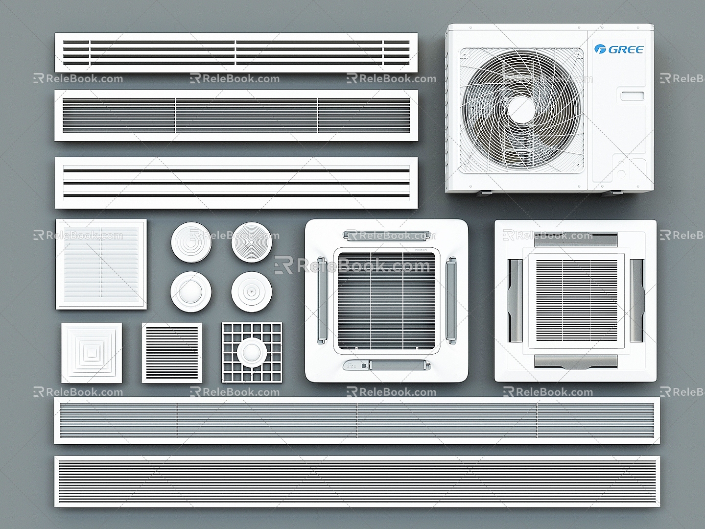 Modern air outlet central air conditioner outlet return inlet aluminum alloy louver outlet ceiling surface air conditioner host model