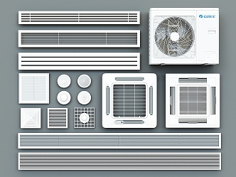 Modern air outlet central air conditioner outlet return inlet aluminum alloy louver outlet ceiling surface air conditioner host 3d model